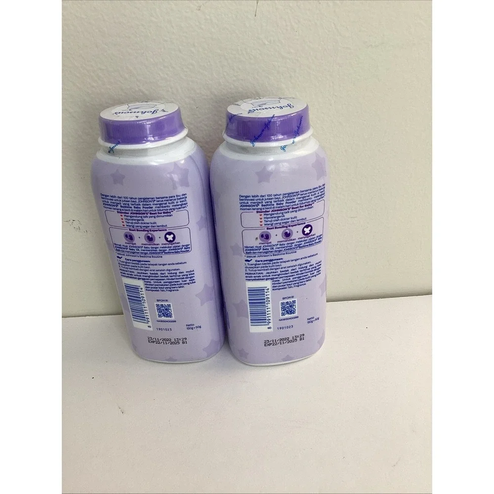 Lot Of 2 Johnson's Bedtime Baby Powder Natural Calm With Extra 50g, 150g + 50g